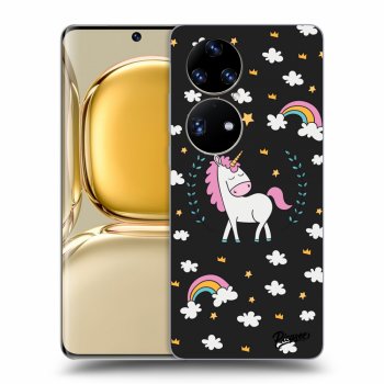 Picasee silikonowe czarne etui na Huawei P50 - Unicorn star heaven