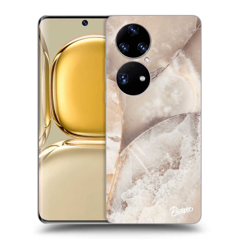 Picasee silikonowe przeźroczyste etui na Huawei P50 - Cream marble