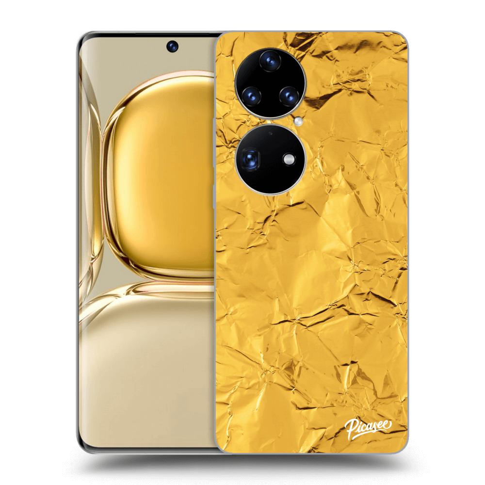 Picasee silikonowe przeźroczyste etui na Huawei P50 - Gold