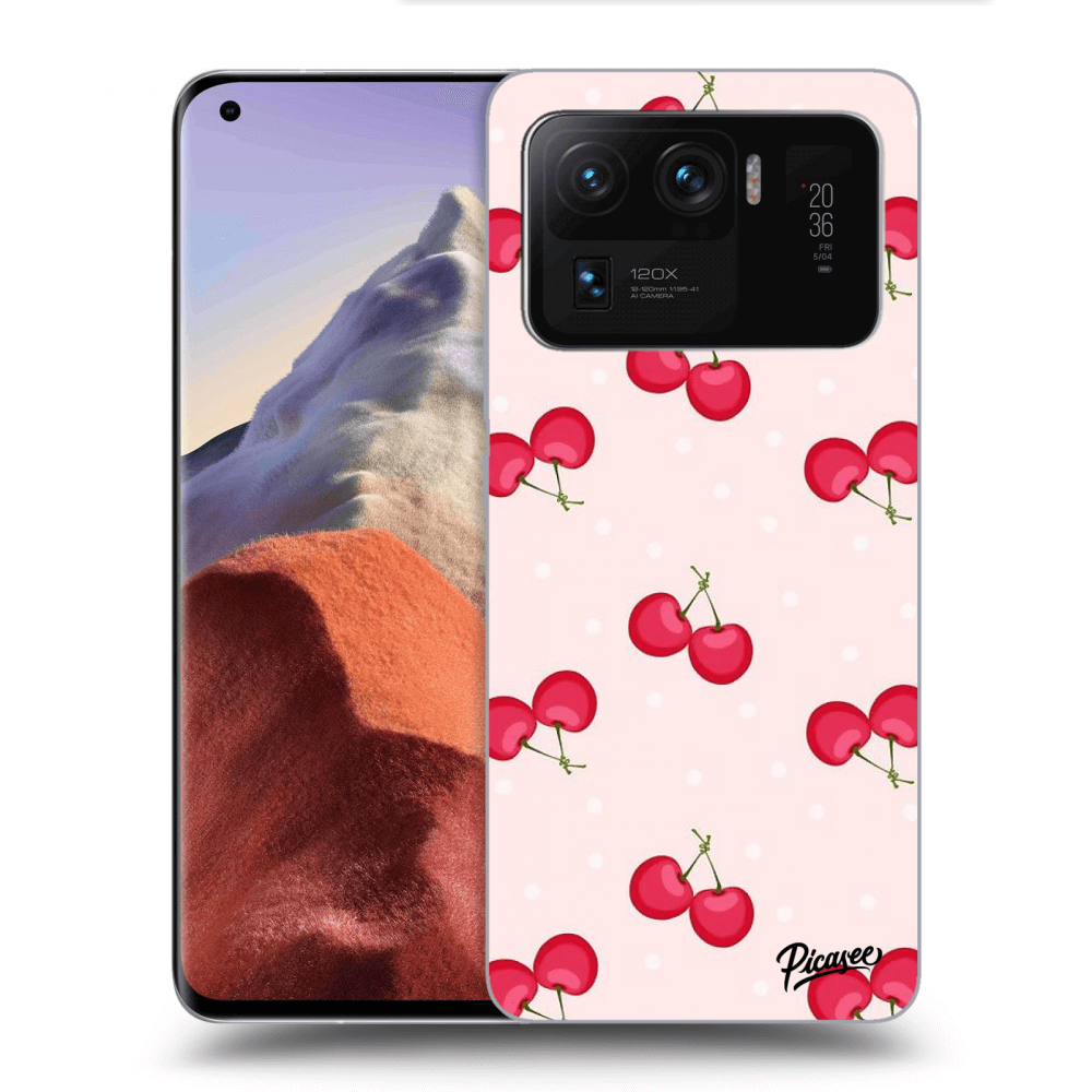 Picasee silikonowe czarne etui na Xiaomi Mi 11 Ultra - Cherries