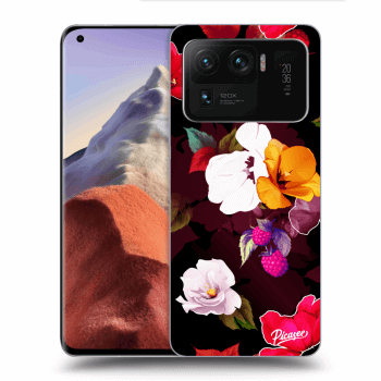 Picasee silikonowe czarne etui na Xiaomi Mi 11 Ultra - Flowers and Berries
