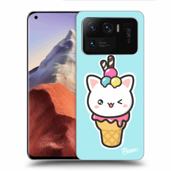 Picasee silikonowe czarne etui na Xiaomi Mi 11 Ultra - Ice Cream Cat