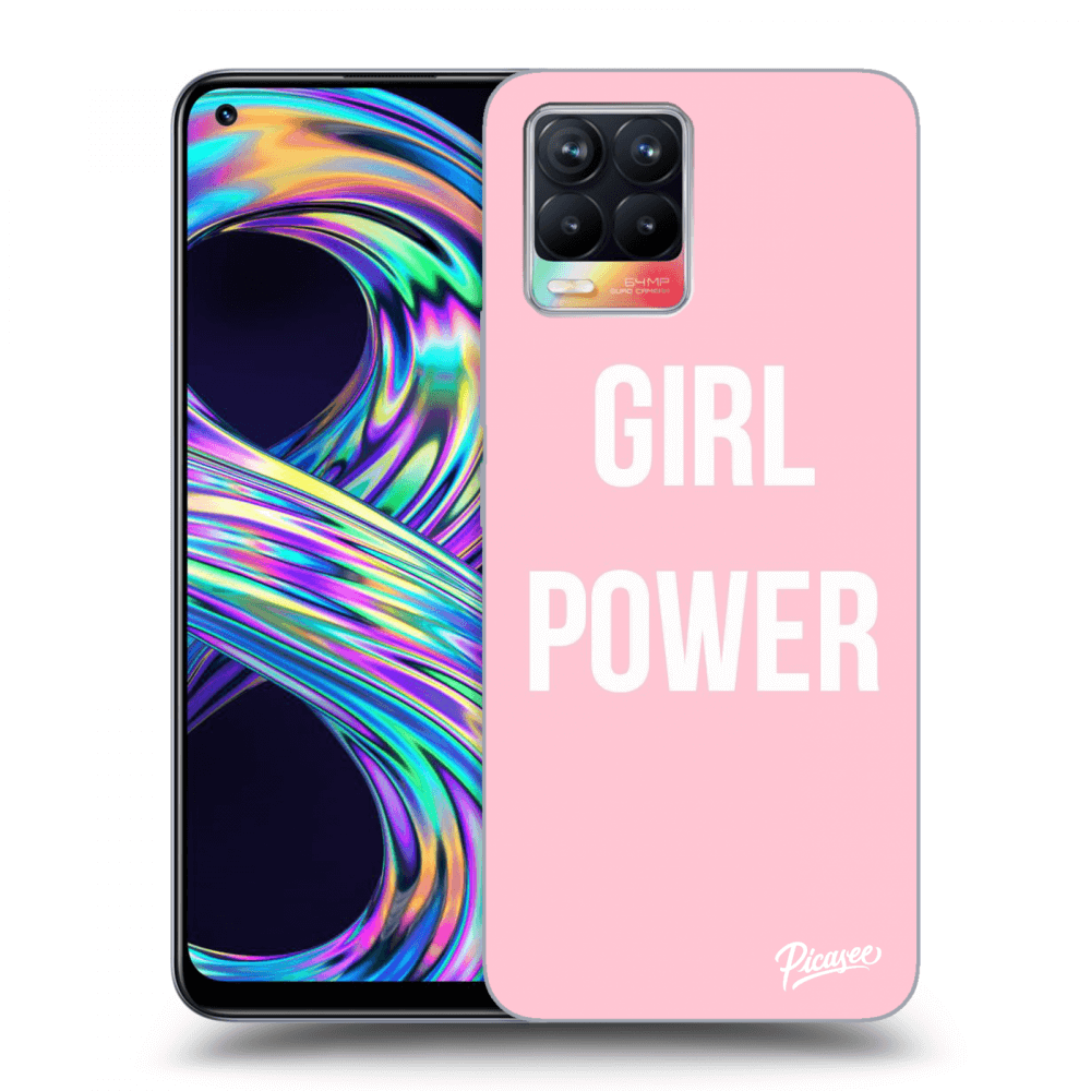 Picasee silikonowe czarne etui na Realme 8 4G - Girl power