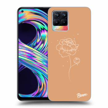 Picasee silikonowe czarne etui na Realme 8 4G - Peonies