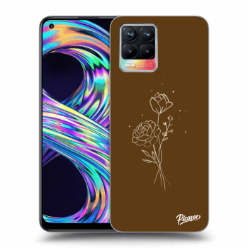 Etui na Realme 8 4G - Brown flowers