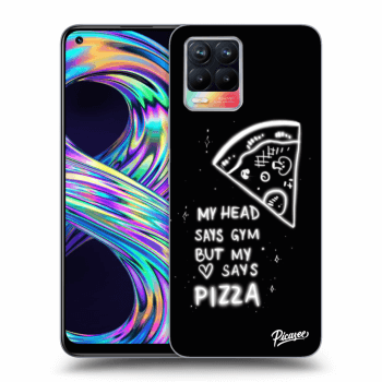 Picasee silikonowe czarne etui na Realme 8 4G - Pizza
