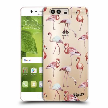 Picasee silikonowe przeźroczyste etui na Huawei P10 - Flamingos