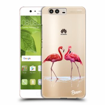 Picasee silikonowe przeźroczyste etui na Huawei P10 - Flamingos couple