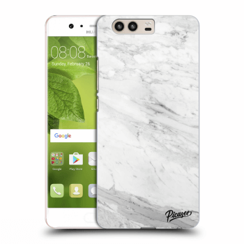 Picasee silikonowe przeźroczyste etui na Huawei P10 - White marble