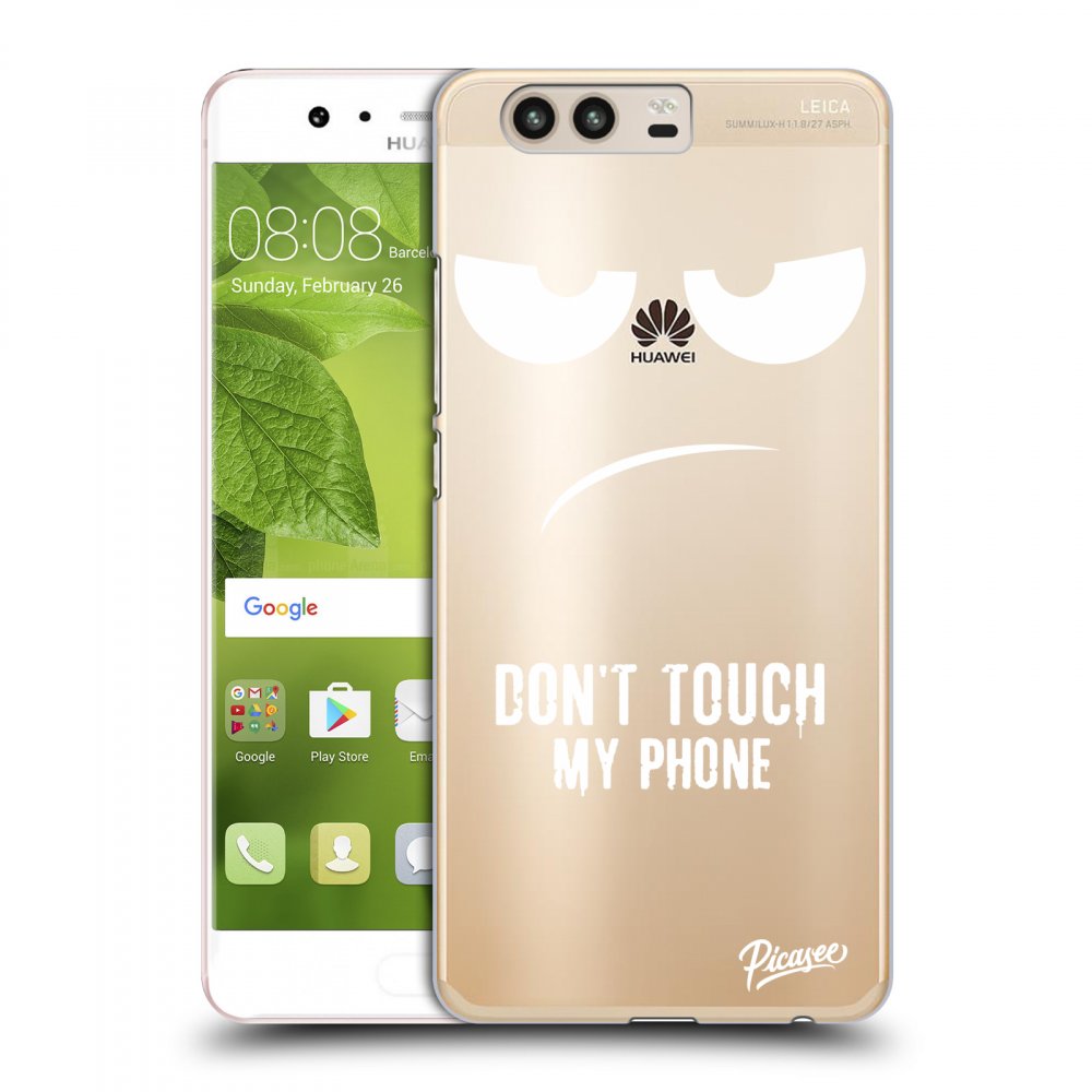 Picasee silikonowe przeźroczyste etui na Huawei P10 - Don't Touch My Phone