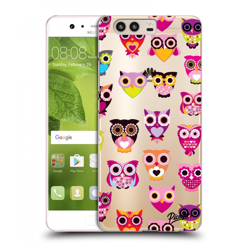 Picasee silikonowe przeźroczyste etui na Huawei P10 - Owls