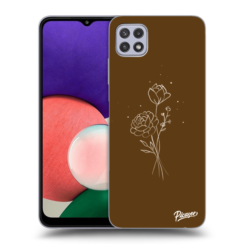 Picasee ULTIMATE CASE pro Samsung Galaxy A22 A226B 5G - Brown flowers
