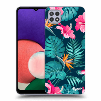 Etui na Samsung Galaxy A22 5G A226B - Pink Monstera