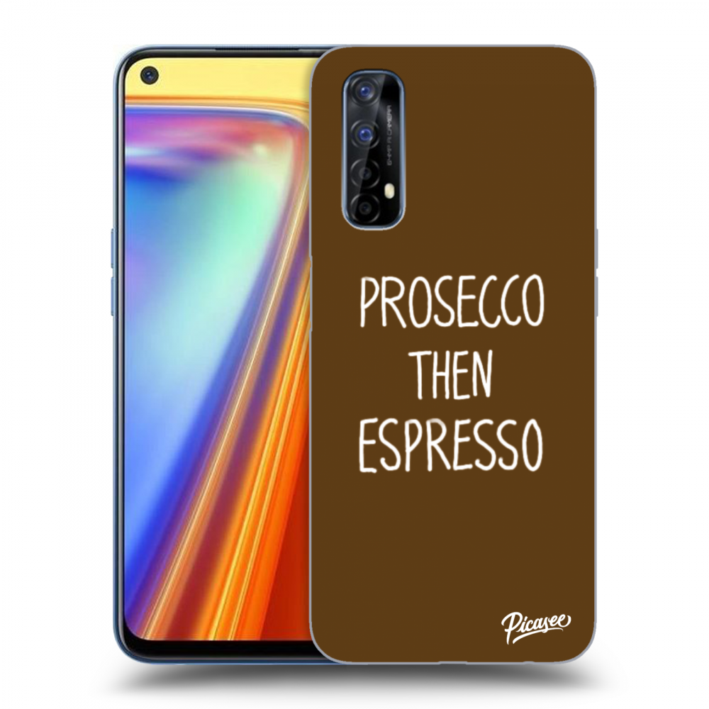 Picasee silikonowe przeźroczyste etui na Realme 7 - Prosecco then espresso