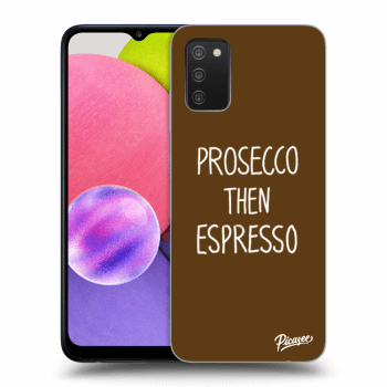 Picasee silikonowe czarne etui na Samsung Galaxy A02s A025G - Prosecco then espresso