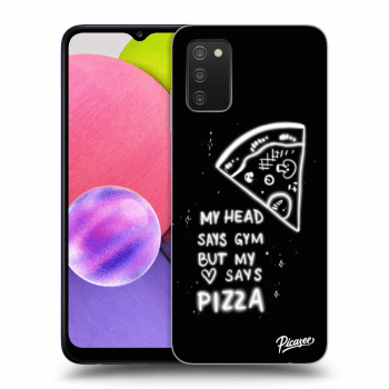 Picasee silikonowe czarne etui na Samsung Galaxy A02s A025G - Pizza