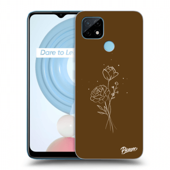 Etui na Realme C21 - Brown flowers