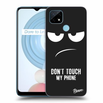 Picasee silikonowe czarne etui na Realme C21 - Don't Touch My Phone