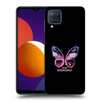 Picasee silikonowe czarne etui na Samsung Galaxy M12 M127F - Diamanty Purple