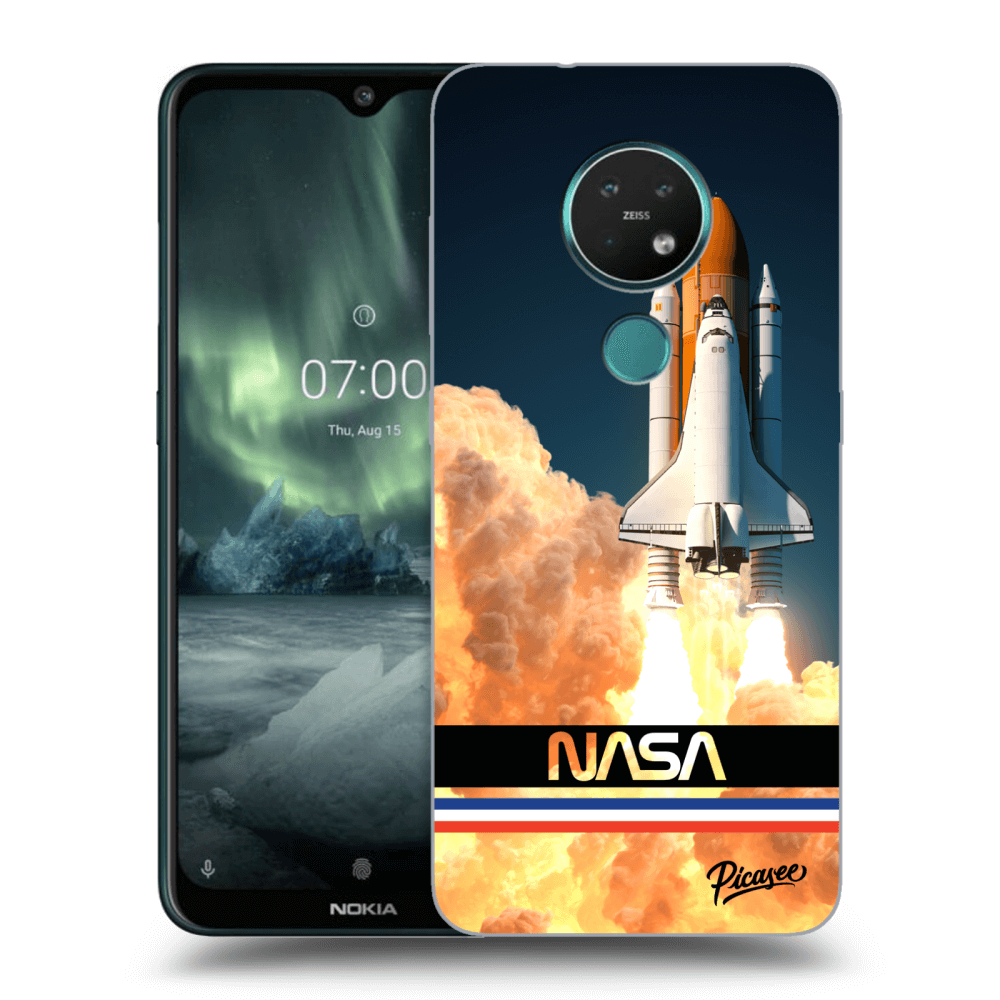 Picasee silikonowe przeźroczyste etui na Nokia 7.2 - Space Shuttle