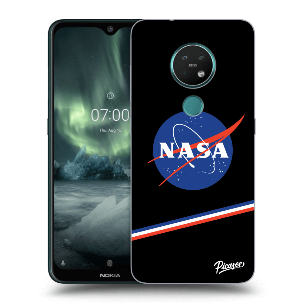Picasee silikonowe czarne etui na Nokia 7.2 - NASA Original
