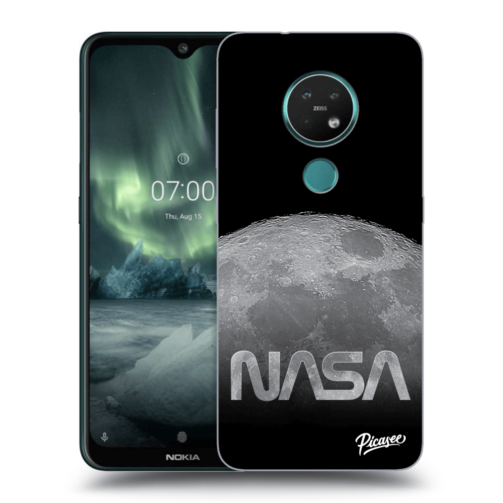 Picasee silikonowe czarne etui na Nokia 7.2 - Moon Cut