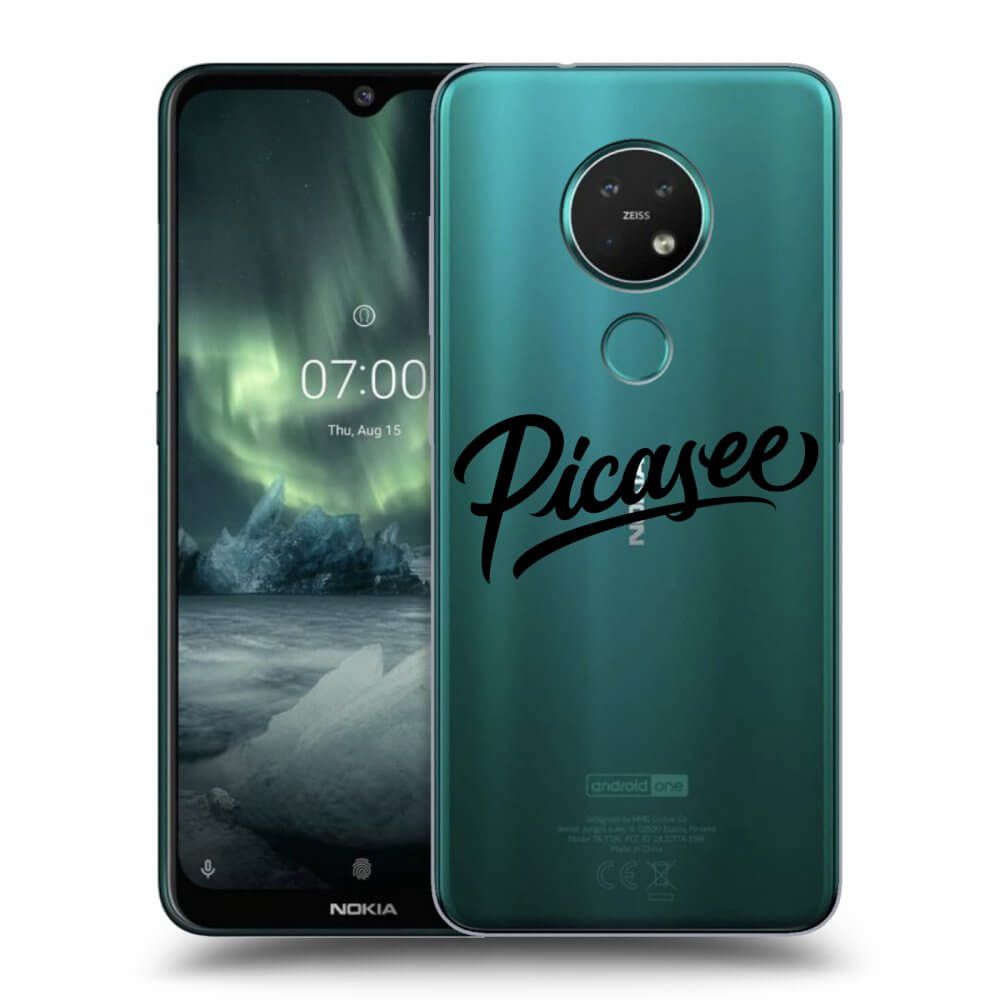 Picasee silikonowe przeźroczyste etui na Nokia 7.2 - Picasee - old logo - black