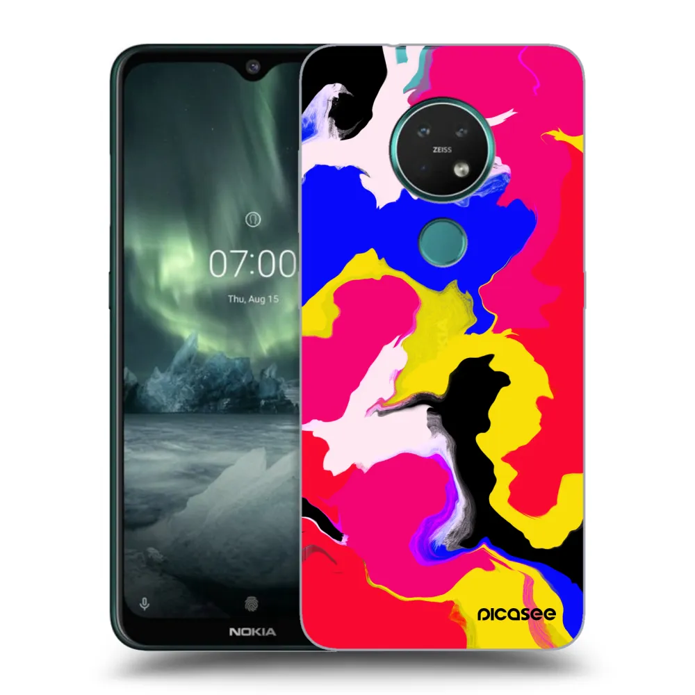 Picasee silikonowe przeźroczyste etui na Nokia 7.2 - Watercolor