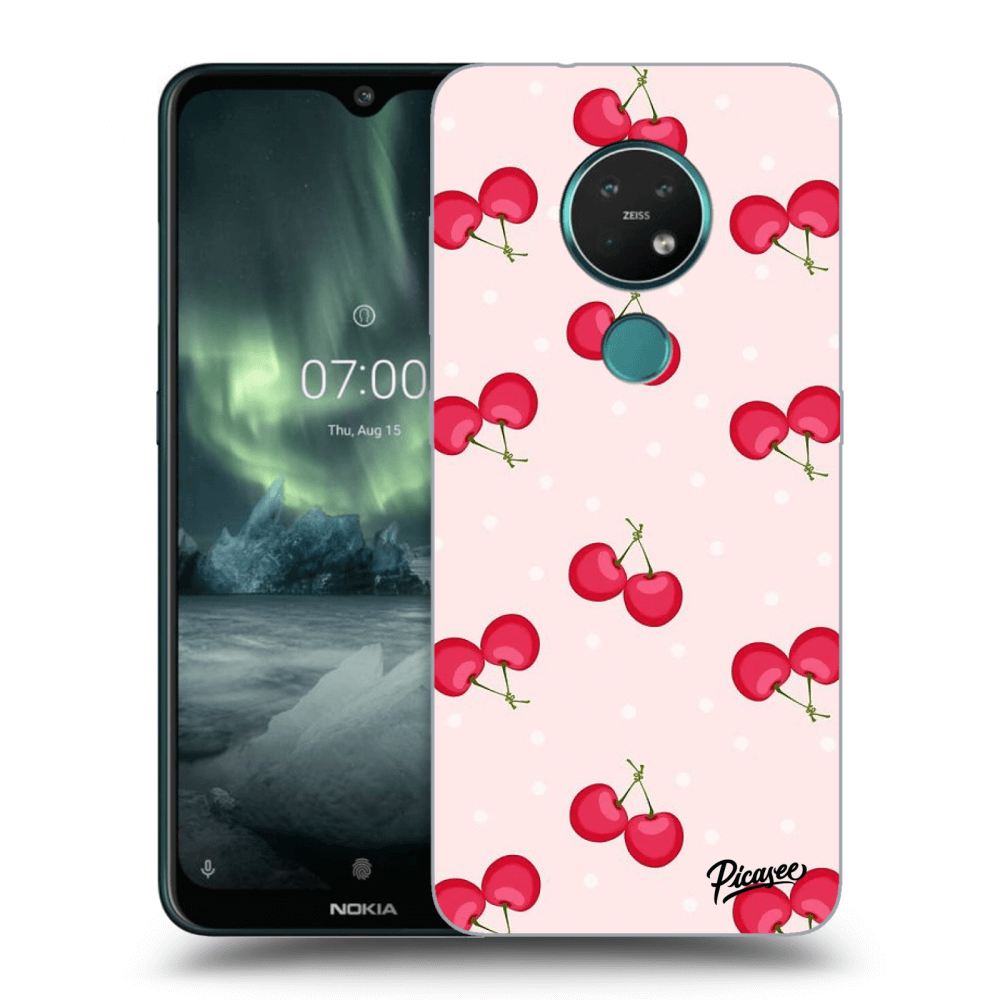 Picasee silikonowe czarne etui na Nokia 7.2 - Cherries