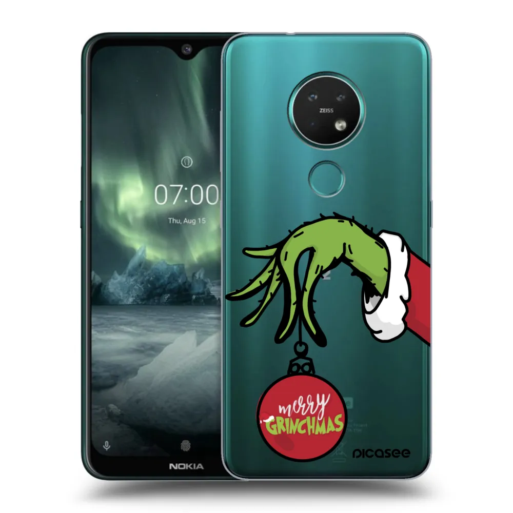 Picasee silikonowe przeźroczyste etui na Nokia 7.2 - Grinch