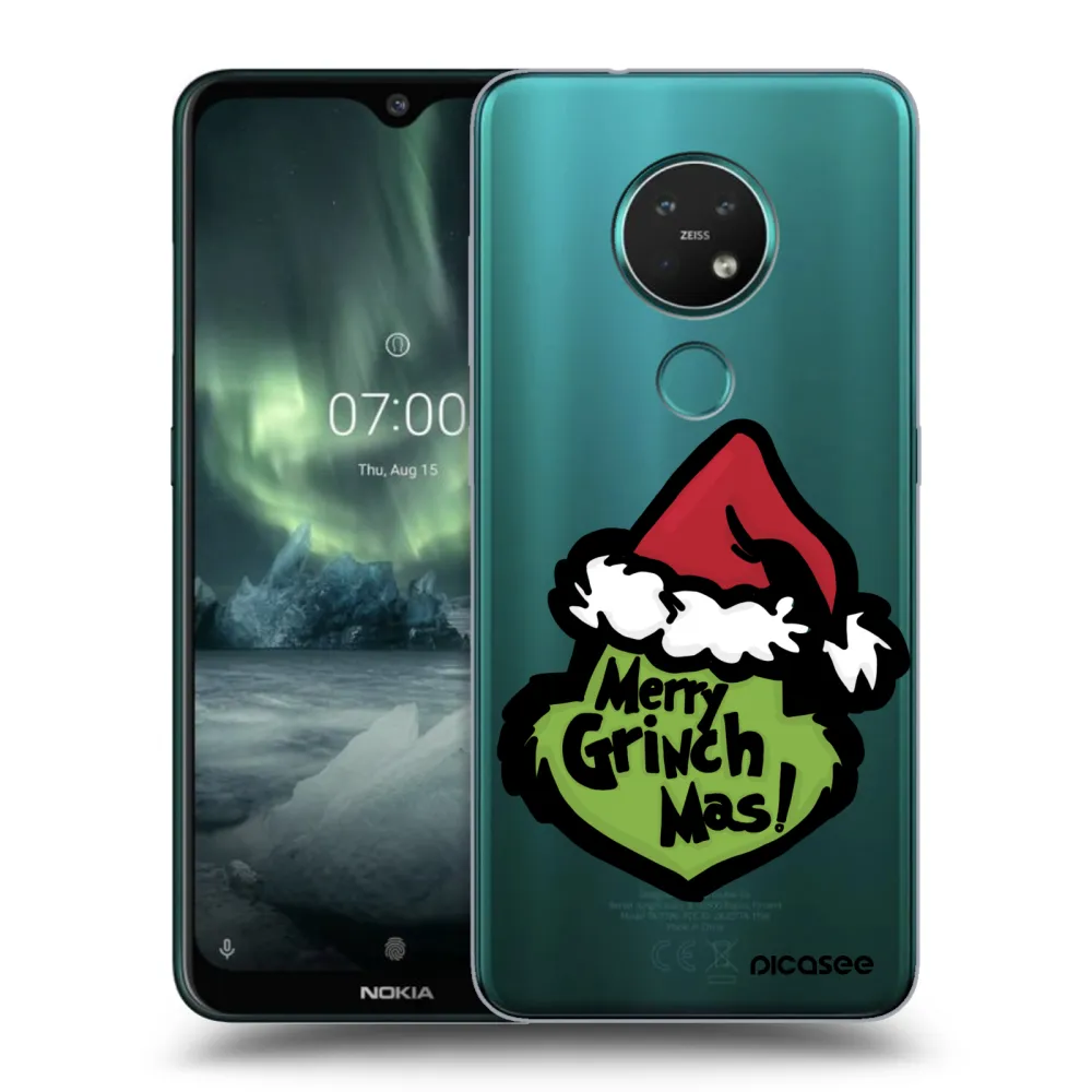 Picasee silikonowe przeźroczyste etui na Nokia 7.2 - Grinch 2