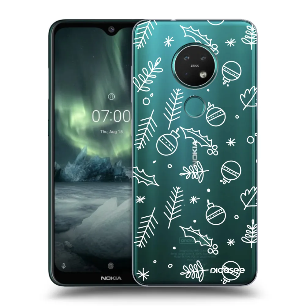 Picasee silikonowe przeźroczyste etui na Nokia 7.2 - Mistletoe