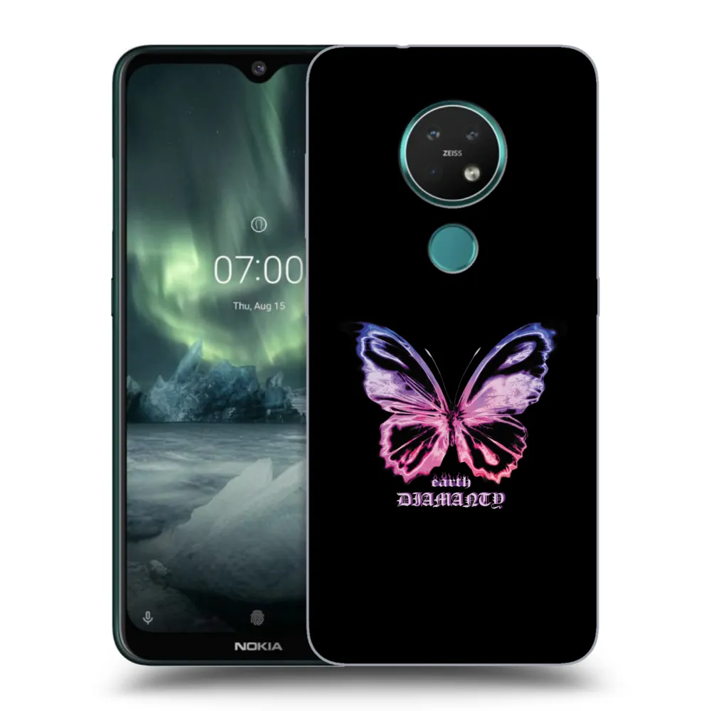 Picasee silikonowe przeźroczyste etui na Nokia 7.2 - Diamanty Purple