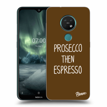 Picasee silikonowe czarne etui na Nokia 7.2 - Prosecco then espresso