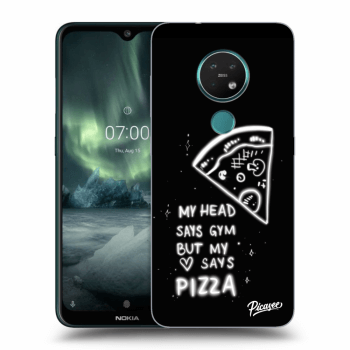 Picasee silikonowe czarne etui na Nokia 7.2 - Pizza