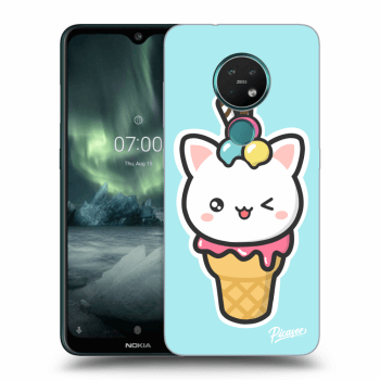 Picasee silikonowe czarne etui na Nokia 7.2 - Ice Cream Cat