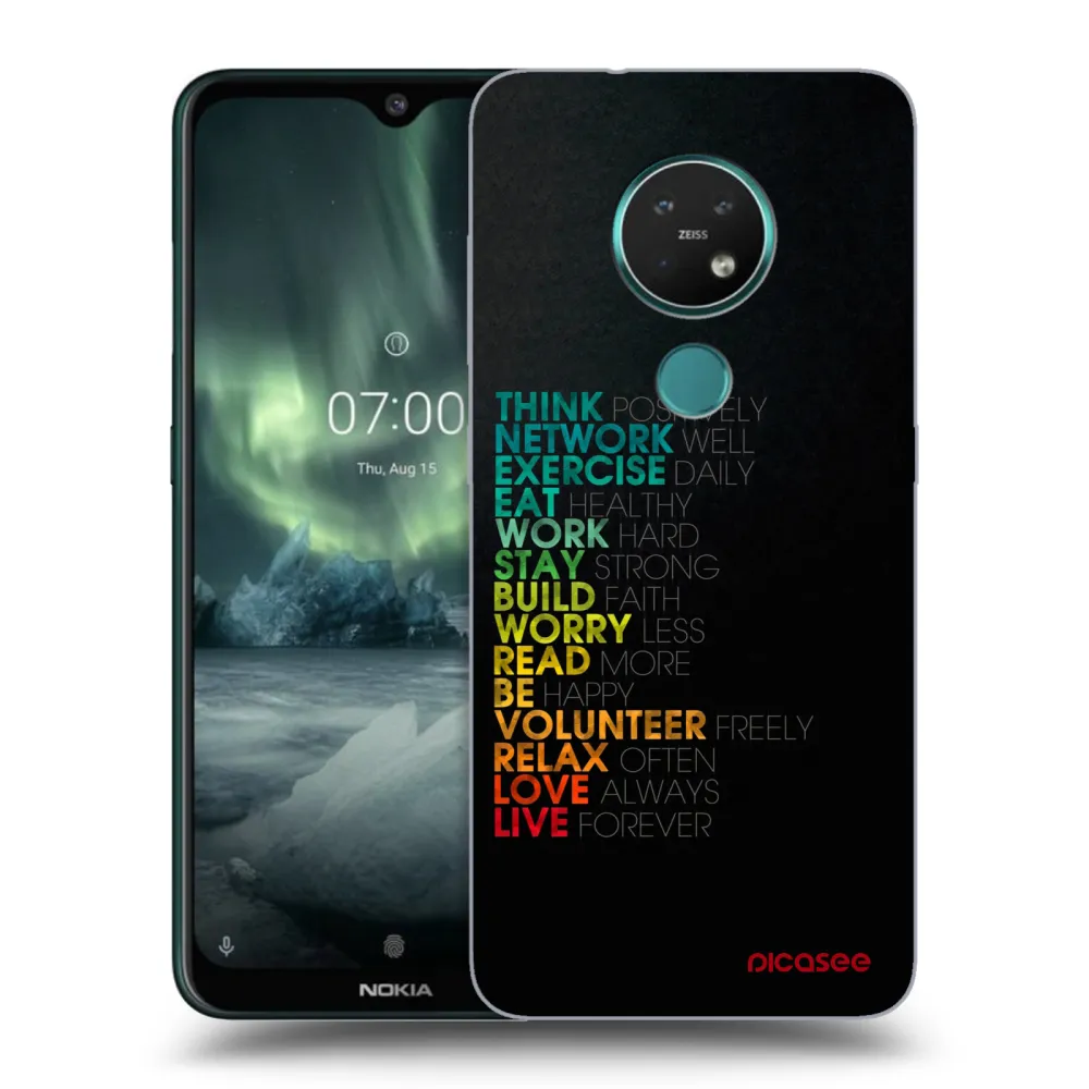 Picasee silikonowe przeźroczyste etui na Nokia 7.2 - Motto life
