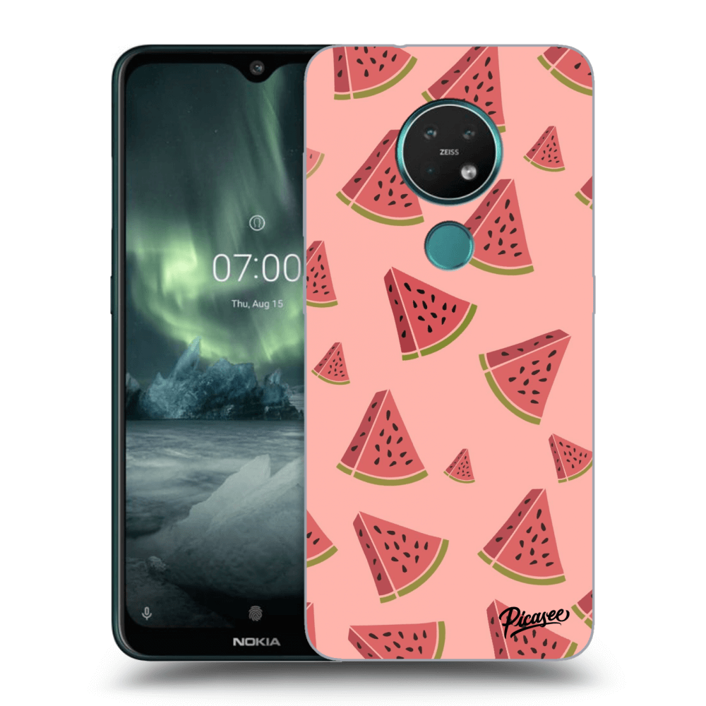 Picasee silikonowe czarne etui na Nokia 7.2 - Watermelon