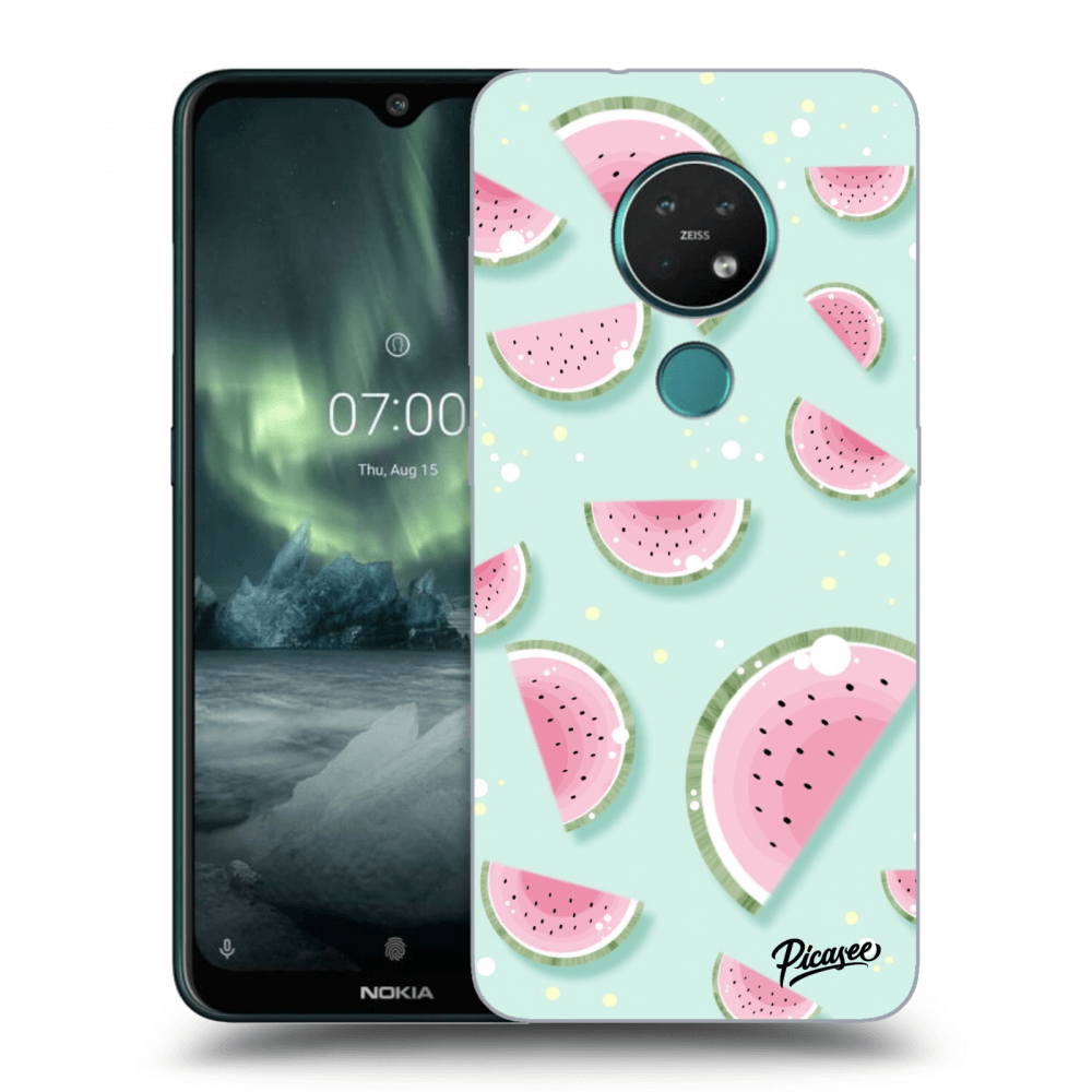 Picasee silikonowe czarne etui na Nokia 7.2 - Watermelon 2