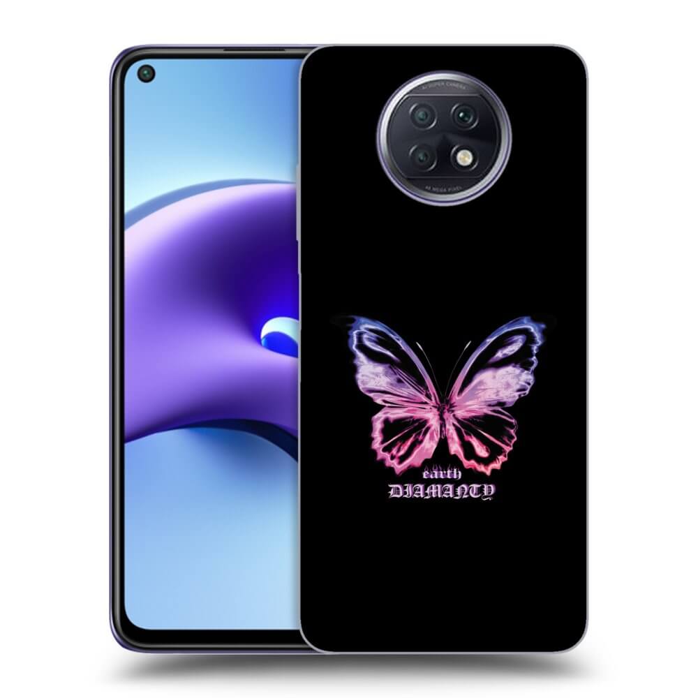 Picasee silikonowe czarne etui na Xiaomi Redmi Note 9T - Diamanty Purple