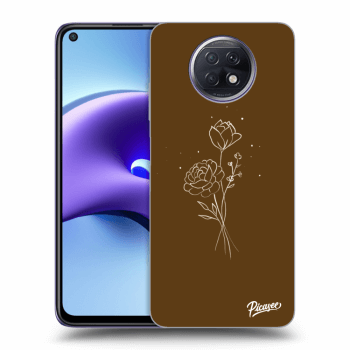 Etui na Xiaomi Redmi Note 9T - Brown flowers