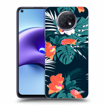 Picasee silikonowe czarne etui na Xiaomi Redmi Note 9T - Monstera Color