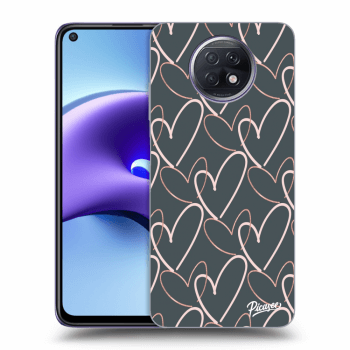 Picasee silikonowe czarne etui na Xiaomi Redmi Note 9T - Lots of love