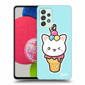 Picasee silikonowe przeźroczyste etui na Samsung Galaxy A52s 5G A528B - Ice Cream Cat