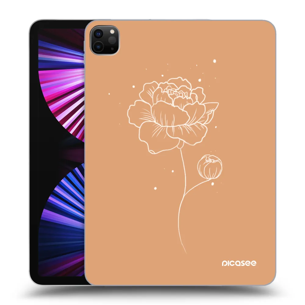 Picasee silikonowe czarne etui na Apple iPad Pro 11" 2021 (3.gen) - Peonies