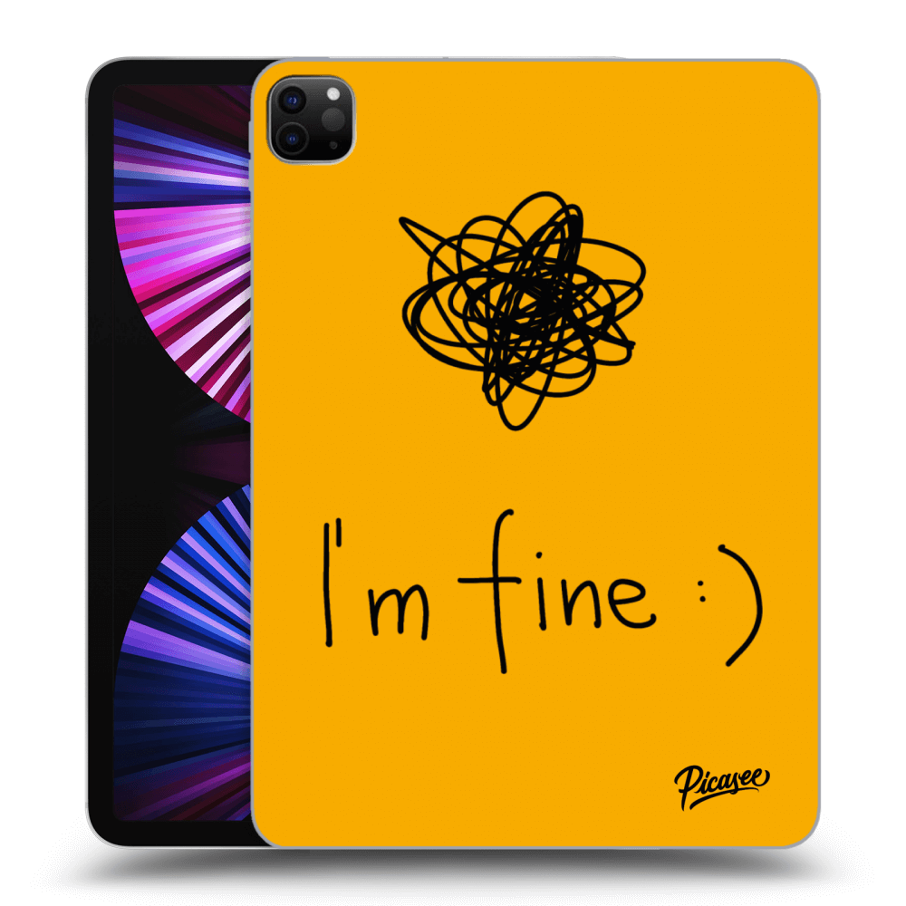 Picasee silikonowe czarne etui na Apple iPad Pro 11" 2021 (3.gen) - I am fine