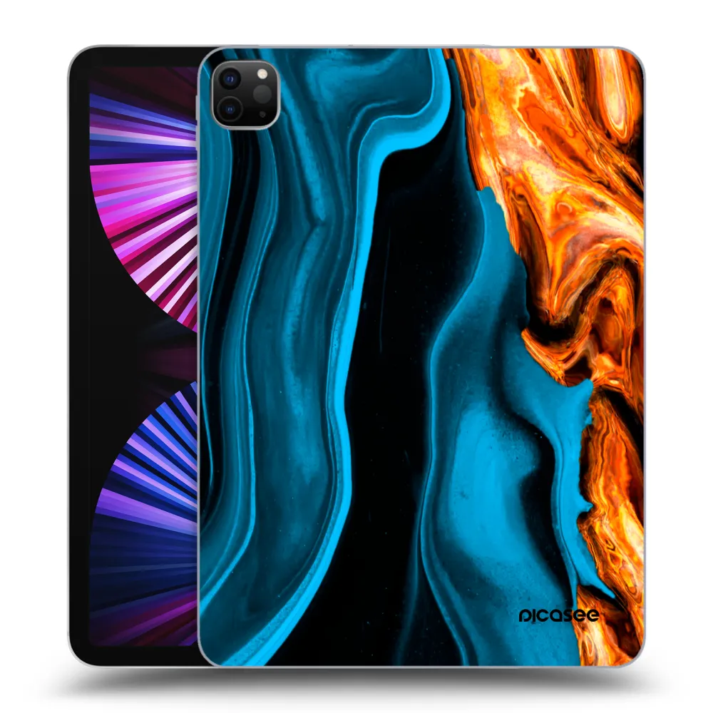Picasee silikonowe czarne etui na Apple iPad Pro 11" 2021 (3.gen) - Gold blue