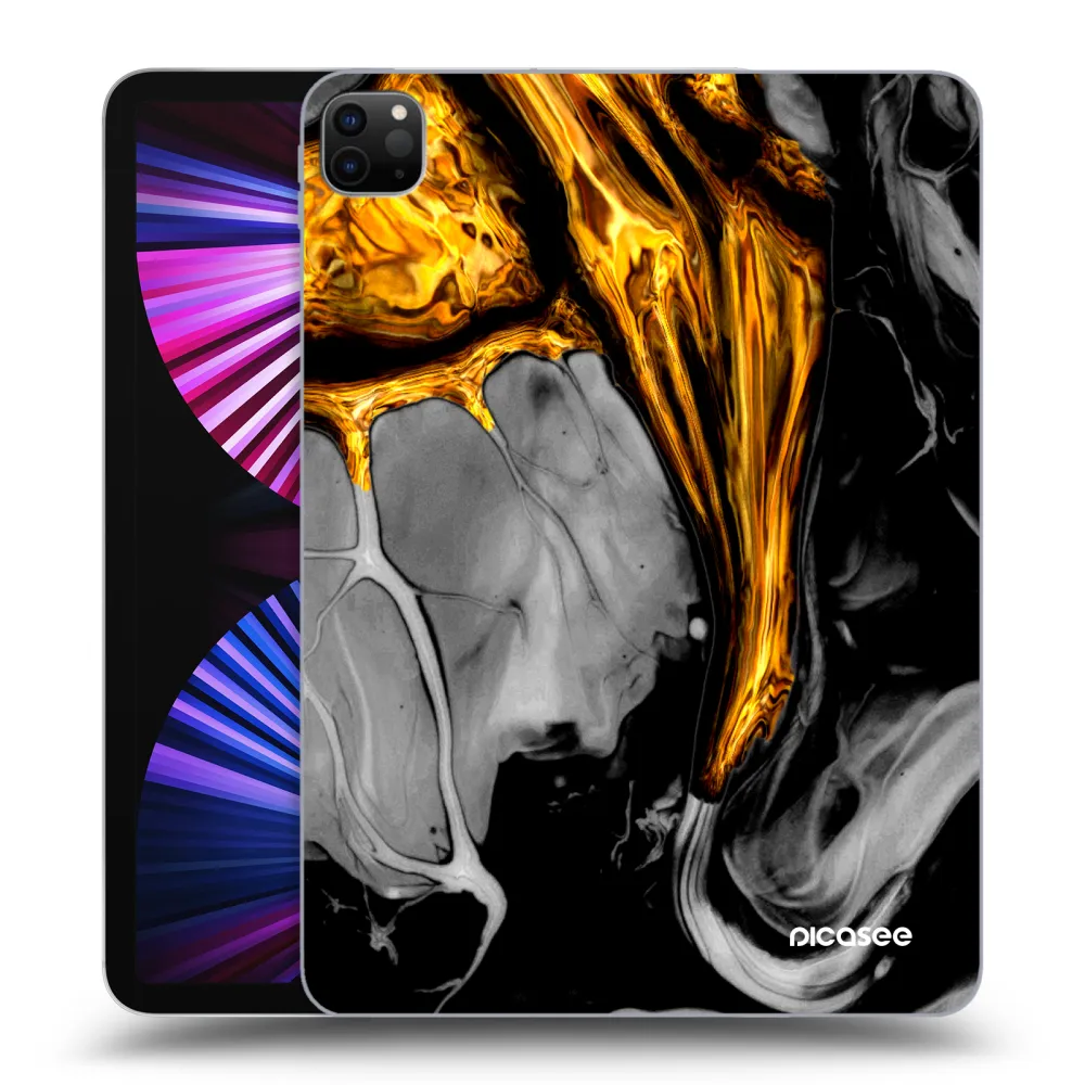 Picasee silikonowe czarne etui na Apple iPad Pro 11" 2021 (3.gen) - Black Gold