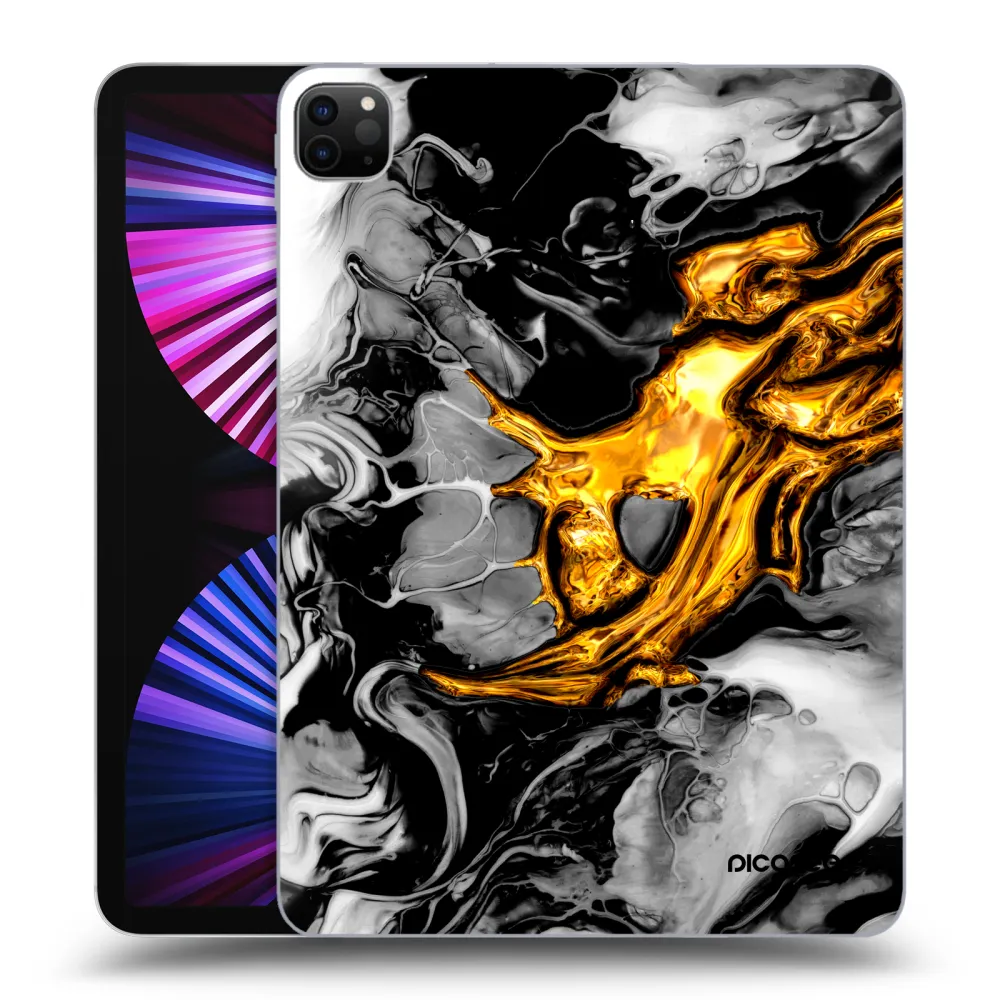 Picasee silikonowe czarne etui na Apple iPad Pro 11" 2021 (3.gen) - Black Gold 2