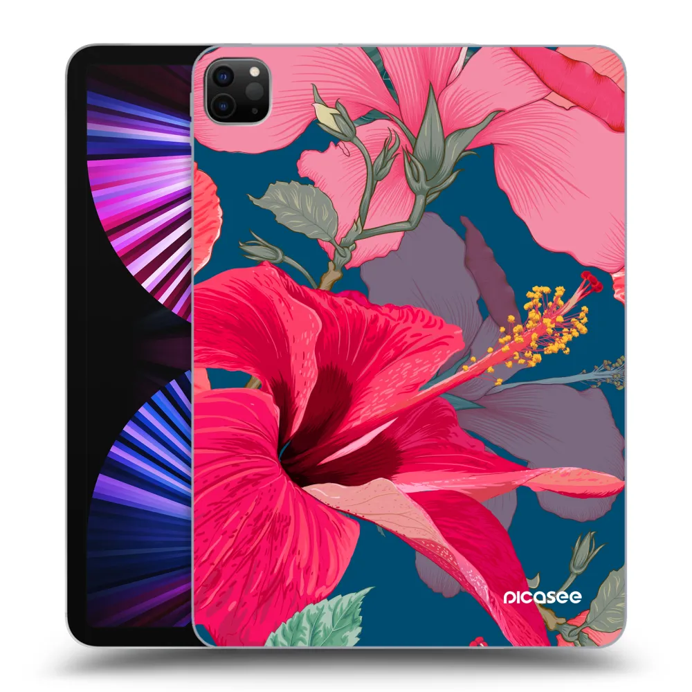 Picasee silikonowe czarne etui na Apple iPad Pro 11" 2021 (3.gen) - Hibiscus